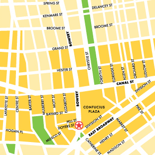 map to Lin Sister Herbs, Chinatown, NYC