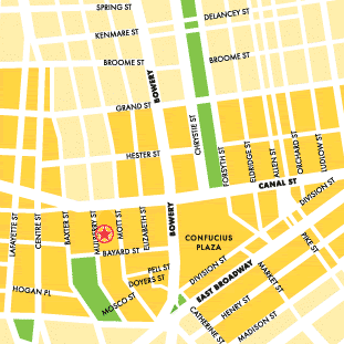 map to A Dollar Store, Chinatown, NYC