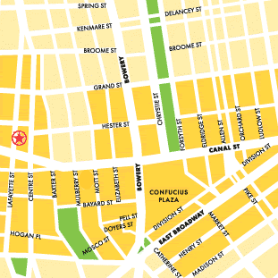 map to First Custom Tailored Suits, Chinatown, NYC
