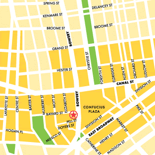 map to Asian American Arts Centre, Chinatown, NYC