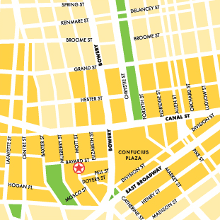 map to Tea-riffic, Chinatown, NYC