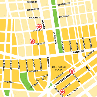 map to Manna House Bakery, Chinatown, NYC